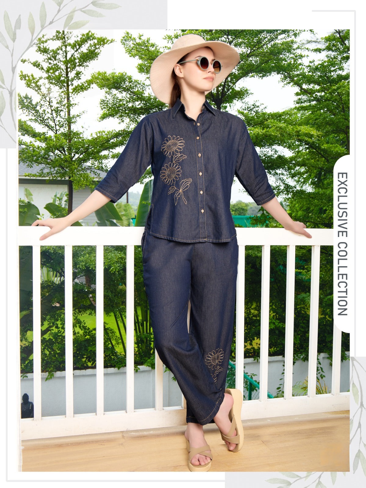 ✨ Embroidered Bloom Denim Co-ord Set ✨