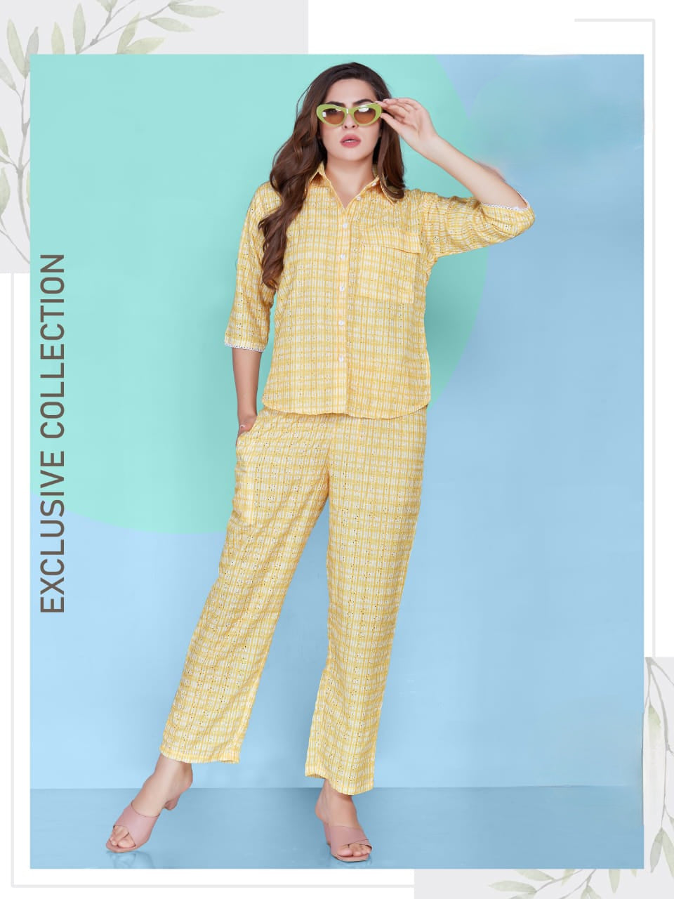 “Golden Hour Co-ord Set – Soft Cotton Chikankari in Yellow (M & 2XL Only)”