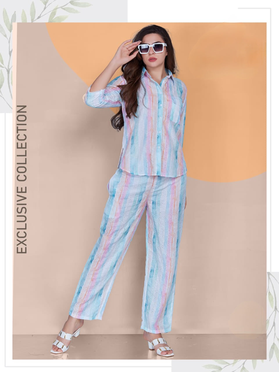 "Pastel Dreams Co-ord Set – 2XL Chikankari Comfortwear in Soft Cotton (limited edition)