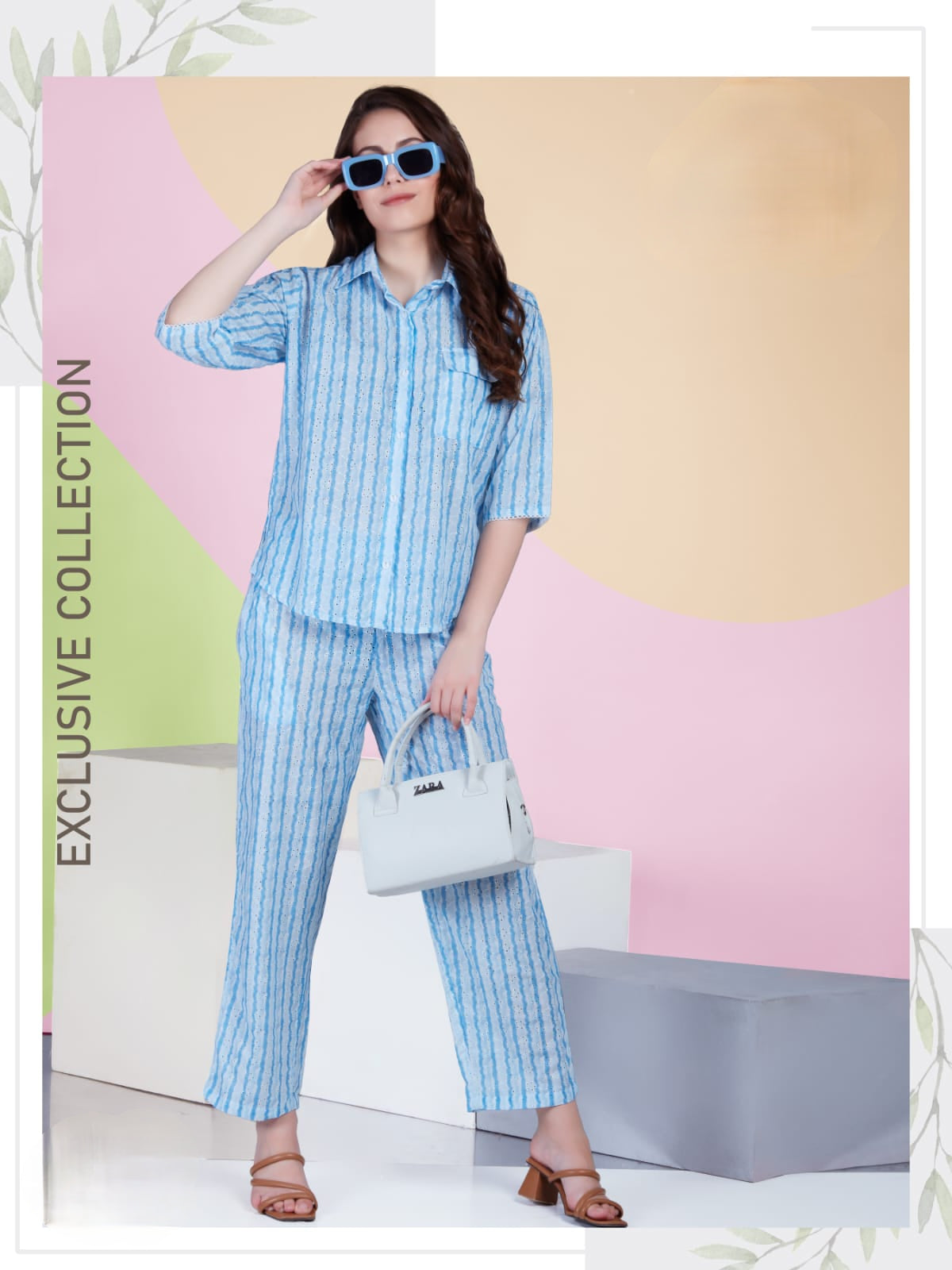 Comfort Luxe: Printed Chikankari Cotton Set for Travel, Lounge & Street"